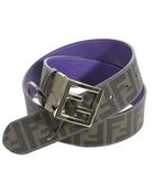 Fendi Square Buckle Shiny Reversible Zucca - Lyst