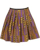Topshop Aztec Pleat Skater Skirt - Lyst