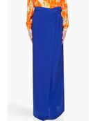 Matthew Williamson Navy Silk Wrap Skirt - Lyst