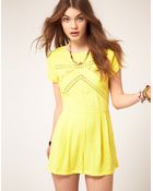 ASOS Collection Asos Playsuit with Lace Insert - Lyst