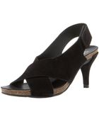 Pedro Garcia Lowheel Crisscross Suede Sandal - Lyst