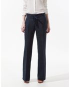 Zara Linen Trousers - Lyst