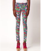 Asos Skinny Jean In Jungle Hibiscus Print - Lyst