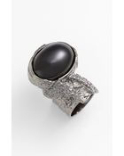 Saint Laurent Arty Oval Metal Ring - Lyst