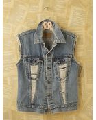 Free People Vintage Custom Denim Vest - Lyst