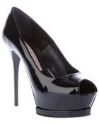 Gianmarco Lorenzi Peep Toe Pump - Lyst