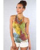 Cheap Monday The Yizana Tank in Cloud Print - Lyst