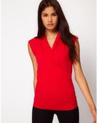 ASOS Collection Asos Sleeveless Top with Wrap Detail - Lyst