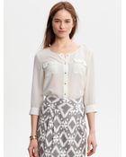 Banana Republic Heritage Silk Gold Button Shirt - Lyst