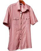 Banana Republic Shortsleeve Solid Utility Shirt - Lyst