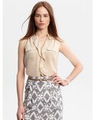 Banana Republic Heritage Silk Ruffle Shirt - Lyst