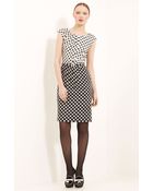 Oscar de la Renta Belted Silk Tweed Dress - Lyst