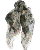 Matthew Williamson Peacock Printed Silkchiffon Scarf - Lyst