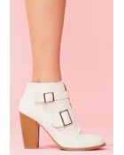 Nasty Gal Ezra Ankle Boot Bone - Lyst