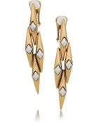 Oscar de la Renta 24karat Gold-Plated Link Clip Earrings - Lyst