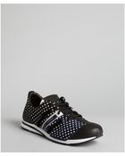 Y-3 Black Dotted Nylon Ratio Leather Trim Sneakers - Lyst