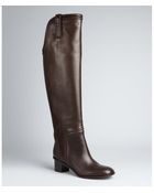 Gucci Cocoa Leather Tall Riding Boots - Lyst