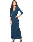 Alex Evenings Draped Beaded Trim - Lyst