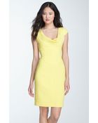 Black Halo Gretchen Cowl Neck Crepe Sheath Dress - Lyst