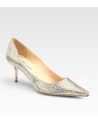 Jimmy Choo Aurora Glittercoated Leather Pumps - Lyst