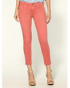7 For All Mankind Cropped Skinny Jeans - Lyst
