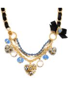 Betsey Johnson Blue Crystal Heart Necklace - Lyst
