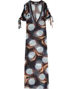 Diane von Furstenberg Printed Silk Chiffon Maxi Kaftan - Lyst