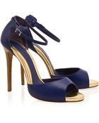 Elie Saab Peep Toe Ankle Strap Sandals - Lyst