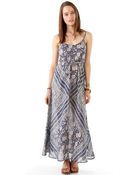 Beyond Vintage Block Print Maxi Dress - Lyst