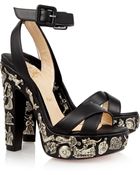 Christian Louboutin Exvota 140 Metalappliqué Leather Sandals - Lyst