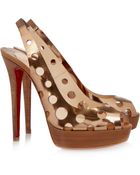 Christian Louboutin Ginza 140 Cutout Leather Slingbacks - Lyst