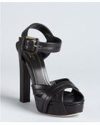 Gucci Black Leather Jamie Ankle Strap Platform Sandals - Lyst