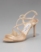 Jimmy Choo Paxton Strappy Patent Sandal - Lyst