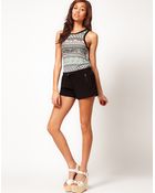 River Island River Island Pu Trim Sporty Short - Lyst