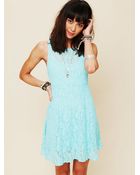 Free People Sleeveless Miles Of Lace Dress - Lyst
