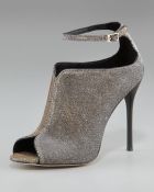 B Brian Atwood Sparkly Ankle Strap Peep-toe Bootie - Lyst
