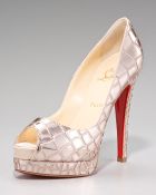 Christian Louboutin Croc-sequined Platform Pump - Lyst