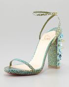 Christian Louboutin Au Palace Spikeheel Snakeskin Sandal - Lyst