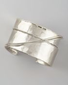 Devon Leigh Crossover Cuff Rhodium - Lyst