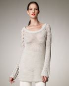 Donna Karan New York Open-stitch Sweater - Lyst