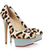 Charlotte Olympia Polly Calf Hair and Leather Pumps - Lyst