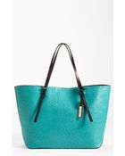 Michael Kors Ostrich Embossed Leather Tote - Lyst