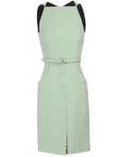 Proenza Schouler Silkcotton Suiting Dress with Leather Belt - Lyst