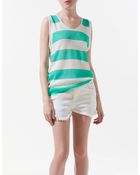 Zara Striped Vest Top - Lyst