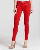 J Brand 821 Zoey Zip Skinny Jeans in Lipstick - Lyst