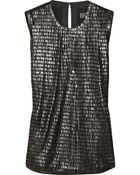 Reed Krakoff Pailletteembellished Tulle and Woolblend Top - Lyst