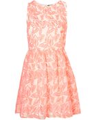 Topshop Embroidered Organza Dress - Lyst