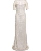 Badgley Mischka Sequin Gown - Lyst