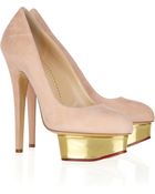 Charlotte Olympia Dolly Suede Platform Pumps - Lyst