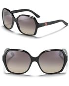 Gucci Black Rounded Oversized Sunglasses - Lyst